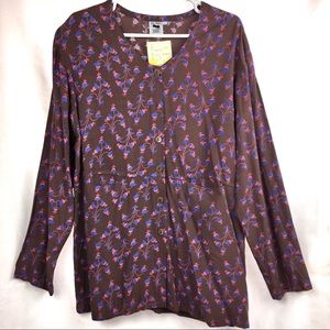 💋 Los Manos Rayon Blouse long Sleeves floral print L